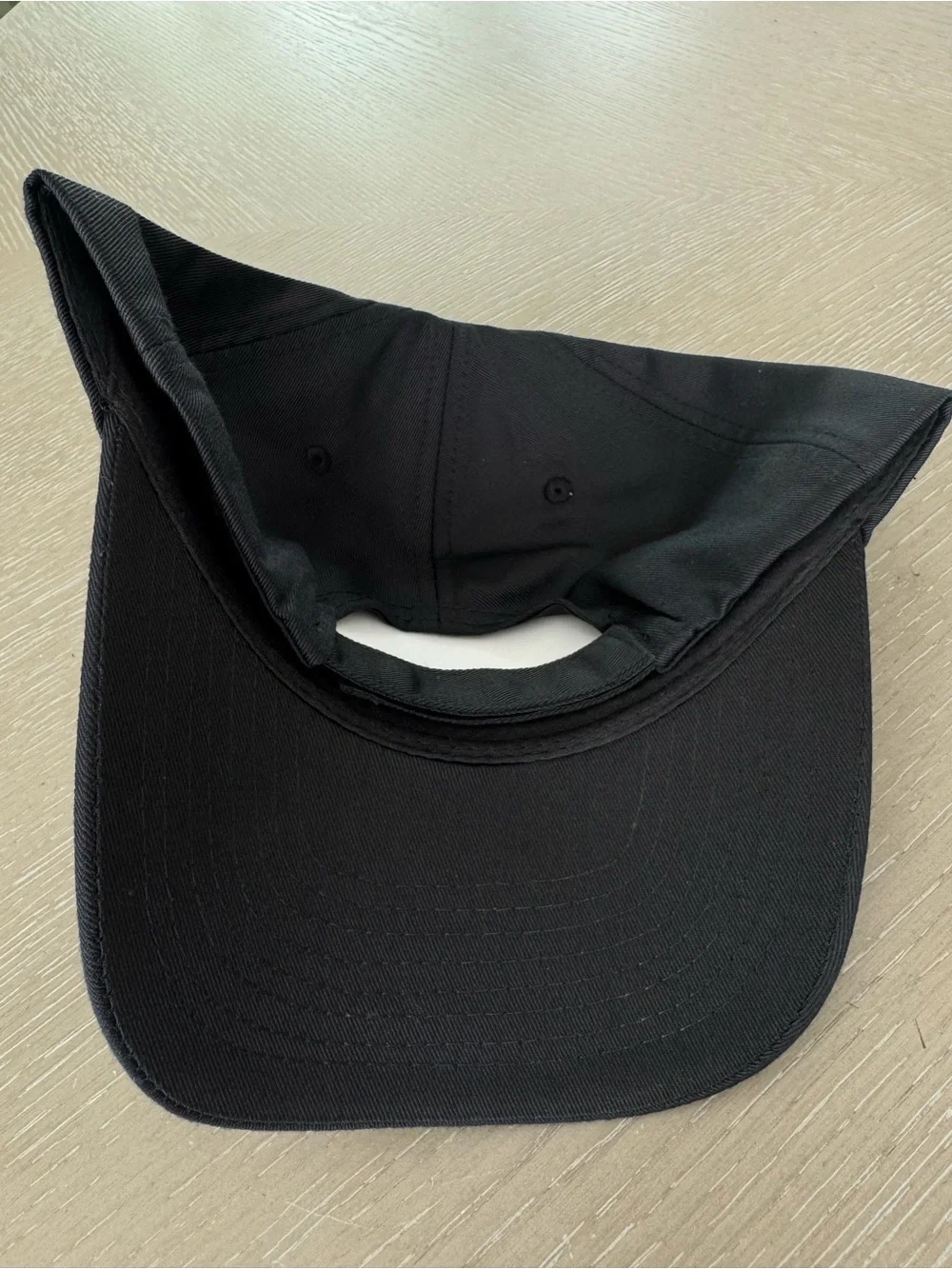 New black 5 panel a-frame hat with velco back